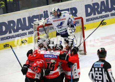 EBEL. Eishockey Bundesliga. VSV gegen HC Orli Znojmo.  Maxwell Brandon (VSV), Torjubel  (Znojmo). Villach, am 21.2.2020.
Foto: Kuess
www.qspictures.net
---
pressefotos, pressefotografie, kuess, qs, qspictures, sport, bild, bilder, bilddatenbank