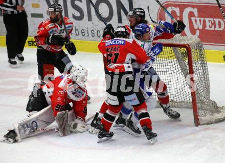 EBEL. Eishockey Bundesliga. VSV gegen HC Orli Znojmo. Reid Brodie (VSV), McRae Philip, Groh Dominik, Doherty Taylor (Znojmo). Villach, am 21.2.2020.
Foto: Kuess
www.qspictures.net
---
pressefotos, pressefotografie, kuess, qs, qspictures, sport, bild, bilder, bilddatenbank