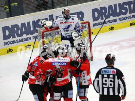 EBEL. Eishockey Bundesliga. VSV gegen HC Orli Znojmo.  Maxwell Brandon (VSV), Torjubel  (Znojmo). Villach, am 21.2.2020.
Foto: Kuess
www.qspictures.net
---
pressefotos, pressefotografie, kuess, qs, qspictures, sport, bild, bilder, bilddatenbank