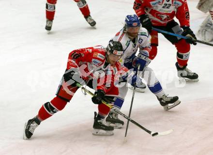 EBEL. Eishockey Bundesliga. VSV gegen HC Orli Znojmo.  Collins Chris (VSV),  Bartos David (Znojmo). Villach, am 21.2.2020.
Foto: Kuess
www.qspictures.net
---
pressefotos, pressefotografie, kuess, qs, qspictures, sport, bild, bilder, bilddatenbank