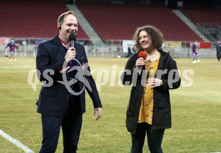 Fussball. 2. Liga. SK Austria Klagenfurt gegen SV Guntamatic Ried.  Christian Rosenzopf, Petra Mayer. Klagenfurt, am 21.2.2020.
Foto: Kuess
www.qspictures.net
---
pressefotos, pressefotografie, kuess, qs, qspictures, sport, bild, bilder, bilddatenbank