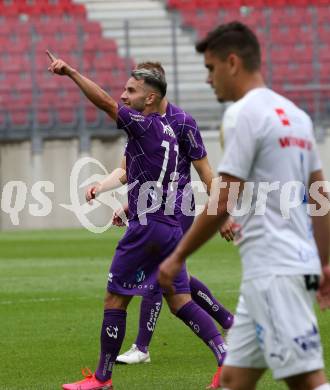 Fussball. 2. Liga. SK Austria Klagenfurt gegen Floridsdorfer AC Wien.  Torjubel Okan Aydin (Klagenfurt). Klagenfurt, am 18.7.2020.
Foto: Kuess
www.qspictures.net
---
pressefotos, pressefotografie, kuess, qs, qspictures, sport, bild, bilder, bilddatenbank