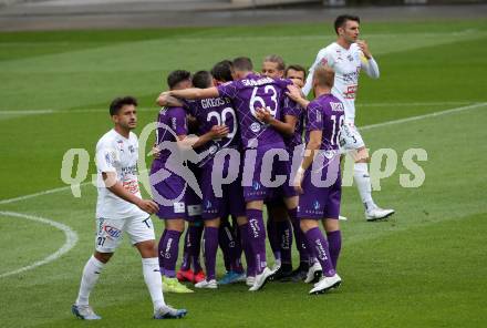 Fussball. 2. Liga. SK Austria Klagenfurt gegen Floridsdorfer AC Wien.  Torjubel Julian von Haacke, Okan Aydin, Darijo Pecirep, Oliver Markoutz, Kosmas Gkezos, Philipp Huetter, Ivan Saravanja, Markus Rusek (Klagenfurt). Klagenfurt, am 18.7.2020.
Foto: Kuess
www.qspictures.net
---
pressefotos, pressefotografie, kuess, qs, qspictures, sport, bild, bilder, bilddatenbank