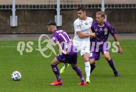 Fussball. 2. Liga. SK Austria Klagenfurt gegen Floridsdorfer AC Wien.  Okan Aydin, Patrick Greil,  (Klagenfurt), Bernhard Fila (FAC Wien). Klagenfurt, am 18.7.2020.
Foto: Kuess
www.qspictures.net
---
pressefotos, pressefotografie, kuess, qs, qspictures, sport, bild, bilder, bilddatenbank