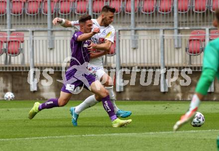 Fussball. 2. Liga. SK Austria Klagenfurt gegen Floridsdorfer AC Wien.  Oliver Markoutz, (Klagenfurt), Christian Bubalovic  (FAC Wien). Klagenfurt, am 18.7.2020.
Foto: Kuess
www.qspictures.net
---
pressefotos, pressefotografie, kuess, qs, qspictures, sport, bild, bilder, bilddatenbank