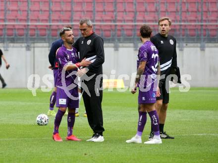 Fussball. 2. Liga. SK Austria Klagenfurt gegen Floridsdorfer AC Wien.  Jubel Trainer Robert Micheu, Co-trainer Martin Lassnig, Okan Aydin, Philipp Huetter (Klagenfurt). Klagenfurt, am 18.7.2020.
Foto: Kuess
www.qspictures.net
---
pressefotos, pressefotografie, kuess, qs, qspictures, sport, bild, bilder, bilddatenbank