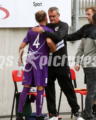 Fussball. 2. Liga. SK Austria Klagenfurt gegen Floridsdorfer AC Wien.  Patrick Greil, Trainer Robert Micheu (Klagenfurt). Klagenfurt, am 18.7.2020.
Foto: Kuess
www.qspictures.net
---
pressefotos, pressefotografie, kuess, qs, qspictures, sport, bild, bilder, bilddatenbank