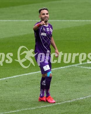 Fussball. 2. Liga. SK Austria Klagenfurt gegen Floridsdorfer AC Wien.  Torjubel Okan Aydin (Klagenfurt). Klagenfurt, am 18.7.2020.
Foto: Kuess
www.qspictures.net
---
pressefotos, pressefotografie, kuess, qs, qspictures, sport, bild, bilder, bilddatenbank