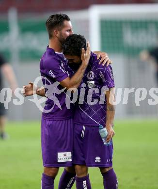 Fussball. 2. Liga. SK Austria Klagenfurt gegen Wacker Innsbruck.  Sandro Zakany, Maximiliano Moreira (Klagenfurt). Klagenfurt, am 31.7.2020.
Foto: Kuess
www.qspictures.net
---
pressefotos, pressefotografie, kuess, qs, qspictures, sport, bild, bilder, bilddatenbank