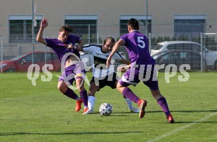 Fussball. Unterliga Ost. Austria Klagenfurt Amateure gegen ASK Klagenfurt. Jonas Mueller, Ambrozije Soldo (Austria Klagenfurt Amat.), Lukas Lausegger  (ASK Klagenfurt). Klagenfurt, 9.8.2020.
Foto: Kuess
---
pressefotos, pressefotografie, kuess, qs, qspictures, sport, bild, bilder, bilddatenbank