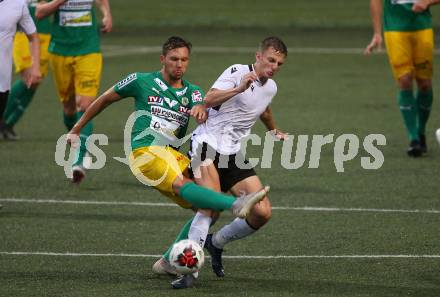 Fussball Regionalliga. Spittal gegen Voecklamarkt. Michael Oberwinkler (Spittal),  Christian Brandl (Voecklamarkt). Spittal, 14.8.2020.
Foto: Kuess
---
pressefotos, pressefotografie, kuess, qs, qspictures, sport, bild, bilder, bilddatenbank