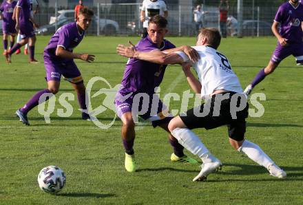 Fussball. Unterliga Ost. Austria Klagenfurt Amateure gegen ASK Klagenfurt. Alexander Killar,  (Austria Klagenfurt Amat.),  Ziga Anzelj (ASK Klagenfurt). Klagenfurt, 9.8.2020.
Foto: Kuess
---
pressefotos, pressefotografie, kuess, qs, qspictures, sport, bild, bilder, bilddatenbank