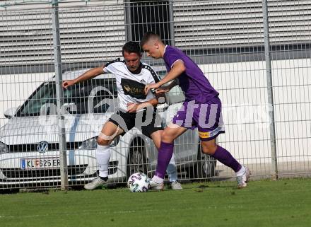 Fussball. Unterliga Ost. Austria Klagenfurt Amateure gegen ASK Klagenfurt. Felix Kogler (Austria Klagenfurt Amat.),  Almedin Hota (ASK Klagenfurt). Klagenfurt, 9.8.2020.
Foto: Kuess
---
pressefotos, pressefotografie, kuess, qs, qspictures, sport, bild, bilder, bilddatenbank