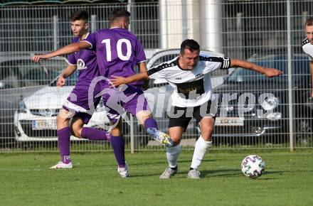 Fussball. Unterliga Ost. Austria Klagenfurt Amateure gegen ASK Klagenfurt. Aleksandar Dokic,  (Austria Klagenfurt Amat.),  Almedin Hota (ASK Klagenfurt). Klagenfurt, 9.8.2020.
Foto: Kuess
---
pressefotos, pressefotografie, kuess, qs, qspictures, sport, bild, bilder, bilddatenbank