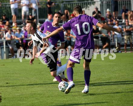 Fussball. Unterliga Ost. Austria Klagenfurt Amateure gegen ASK Klagenfurt. Ambrozije Soldo,  Aleksandar Dokic (Austria Klagenfurt Amat.),  Ziga Anzelj (ASK Klagenfurt). Klagenfurt, 9.8.2020.
Foto: Kuess
---
pressefotos, pressefotografie, kuess, qs, qspictures, sport, bild, bilder, bilddatenbank