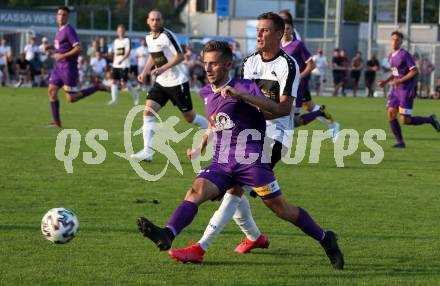 Fussball. Unterliga Ost. Austria Klagenfurt Amateure gegen ASK Klagenfurt. Marin Glavota, (Austria Klagenfurt Amat.), Niko Maric   (ASK Klagenfurt). Klagenfurt, 9.8.2020.
Foto: Kuess
---
pressefotos, pressefotografie, kuess, qs, qspictures, sport, bild, bilder, bilddatenbank