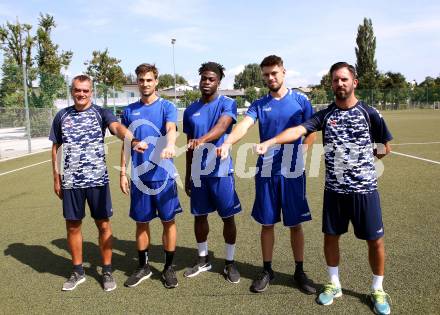 Fussball. 2. Liga. SK Austria Klagenfurt.  Training.  Robert Micheu, Phillip Menzel, Kwabe Schulz, Thorsten Mahrer, Sandro Zakany. Klagenfurt, am 17.8.2020.
Foto: Kuess
www.qspictures.net
---
pressefotos, pressefotografie, kuess, qs, qspictures, sport, bild, bilder, bilddatenbank