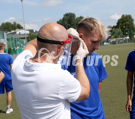 Fussball. 2. Liga. SK Austria Klagenfurt.  Training.  Walter Reichel, Benjamin Hadzic. Klagenfurt, am 17.8.2020.
Foto: Kuess
www.qspictures.net
---
pressefotos, pressefotografie, kuess, qs, qspictures, sport, bild, bilder, bilddatenbank