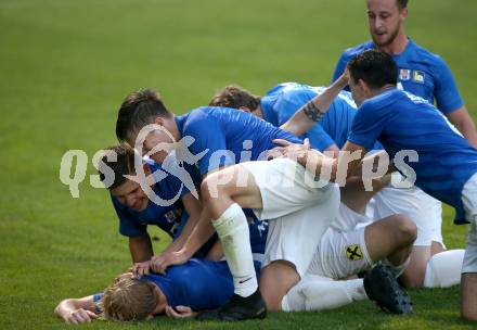 Fussball. Unterliga West. Matrei gegen Lienz. Torjubel  Mario Anton Berger (Matrei). Matrei, 15.8.2020.
Foto: Kuess
---
pressefotos, pressefotografie, kuess, qs, qspictures, sport, bild, bilder, bilddatenbank