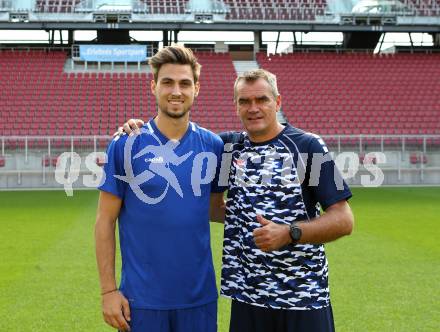 Fussball. 2. Liga. SK Austria Klagenfurt. Thorsten Mahrer, Robert Micheu. Klagenfurt, am 17.8.2020.
Foto: Kuess
www.qspictures.net
---
pressefotos, pressefotografie, kuess, qs, qspictures, sport, bild, bilder, bilddatenbank