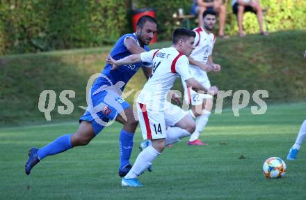 Fussball. Kaerntner Liga. Atus Ferlach gegen SAK. Florian Verdel (Ferlach), Murat Veliu  (SAK). Ferlach, 22.8.2020.
Foto: Kuess
---
pressefotos, pressefotografie, kuess, qs, qspictures, sport, bild, bilder, bilddatenbank