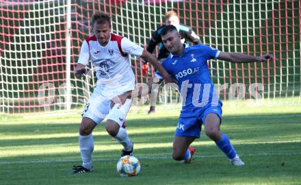 Fussball. Kaerntner Liga. Atus Ferlach gegen SAK. Dejan Kern  (Ferlach),  Daniel Camber (SAK). Ferlach, 22.8.2020.
Foto: Kuess
---
pressefotos, pressefotografie, kuess, qs, qspictures, sport, bild, bilder, bilddatenbank