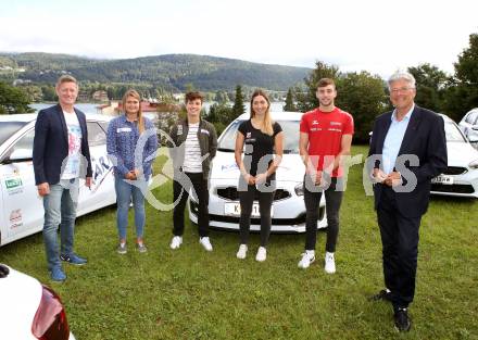 Kaernten Sport. Arno Arthofer, Valentina Dreier, Nadine Weratschnig, Nina Weratschnig, Lukas Kollegger, Landeshauptmann Peter Kaiser, Lisa Perterer. Velden, 25.8.2020.
Foto: Kuess
---
pressefotos, pressefotografie, kuess, qs, qspictures, sport, bild, bilder, bilddatenbank