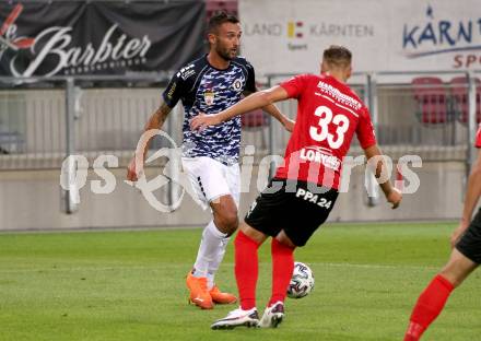 Fussball OEFB Cup. SK Austria KLagenfurt gegen Stadl-Paura. Markus Pink,  (Klagenfurt), Kenan Numanovic (Stadl-Paura). KLagenfurt, am 28.8.2020.
Foto: Kuess
---
pressefotos, pressefotografie, kuess, qs, qspictures, sport, bild, bilder, bilddatenbank