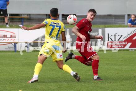 Fussball OEFB Cup. ATSV Wolfsberg gegen St. Poelten.  Alexander Franz Kienleitner,  (Wolfsberg),  Alan Lima Carius (St. Poelten). Wolfsberg, am 29.8.2020.
Foto: Kuess
---
pressefotos, pressefotografie, kuess, qs, qspictures, sport, bild, bilder, bilddatenbank