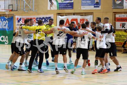 Handball Spusu Liga. SC Ferlach gegen Baernbach.  Jubel  (Ferlach). Ferlach, am 5.9 2020.
Foto: Kuess
---
pressefotos, pressefotografie, kuess, qs, qspictures, sport, bild, bilder, bilddatenbank