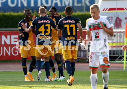 Fussball. Bundesliga. RZ Pellets WAC gegen FC Red Bull Salzburg. Torjubel   (Salzburg). Wolfsberg, am 13.9.2020.
Foto: Kuess
www.qspictures.net

---
pressefotos, pressefotografie, kuess, qs, qspictures, sport, bild, bilder, bilddatenbank