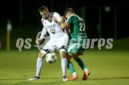 Fussball Kaerntner Liga. Lendorf gegen Gmuend. Raphael Knoflach (Lendorf), Udo Gasser  (Gmuend). Lendorf, am 19.9.2020.
Foto: Kuess
---
pressefotos, pressefotografie, kuess, qs, qspictures, sport, bild, bilder, bilddatenbank