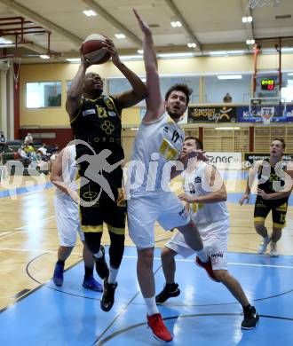 Basketball Austria Cup. Woerthersee Piraten gegen Fuerstenfeld Panthers.  Christof Gspandl (Piraten), David A. O. Akibo (Fuerstenfeld). Klagenfurt, am 20.9.2020.
Foto: Kuess
www.qspictures.net

---
pressefotos, pressefotografie, kuess, qs, qspictures, sport, bild, bilder, bilddatenbank