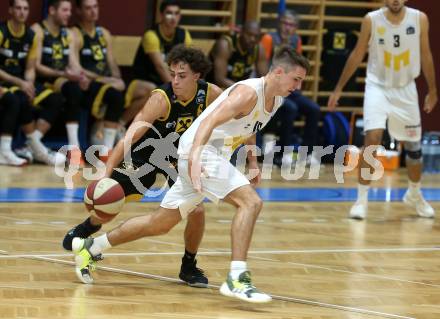 Basketball Austria Cup. Woerthersee Piraten gegen Fuerstenfeld Panthers.  Jan Michel (Piraten), Lukas Hahn (Fuerstenfeld). Klagenfurt, am 20.9.2020.
Foto: Kuess
www.qspictures.net

---
pressefotos, pressefotografie, kuess, qs, qspictures, sport, bild, bilder, bilddatenbank