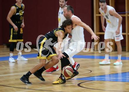 Basketball Austria Cup. Woerthersee Piraten gegen Fuerstenfeld Panthers.  Samo Udrih (Piraten), Lukas Hahn (Fuerstenfeld). Klagenfurt, am 20.9.2020.
Foto: Kuess
www.qspictures.net

---
pressefotos, pressefotografie, kuess, qs, qspictures, sport, bild, bilder, bilddatenbank