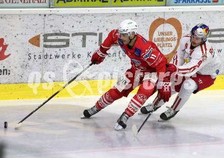 EBEL. Eishockey Bundesliga. KAC gegen	EC Red Bull Salzburg. Lukas Haudum,  (KAC), Alexander Rauchenwald (Salzburg). Klagenfurt, am 22.11.2020.
Foto: Kuess
www.qspictures.net

---
pressefotos, pressefotografie, kuess, qs, qspictures, sport, bild, bilder, bilddatenbank