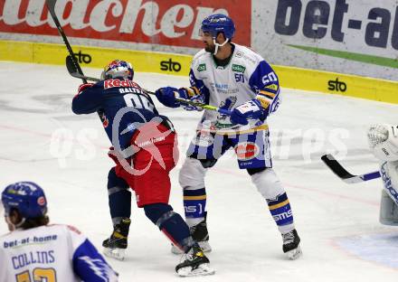 EBEL. Eishockey Bundesliga. VSV gegen EC Red Bull Salzburg. Frederik Allard, (VSV), Florian Baltram  (Salzburg). Villach, am 25.11.2020.
Foto: Kuess
www.qspictures.net
---
pressefotos, pressefotografie, kuess, qs, qspictures, sport, bild, bilder, bilddatenbank