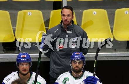 EBEL. Eishockey Bundesliga. VSV gegen EC Red Bull Salzburg.  Co-Trainer Marco Pewal (VSV). Villach, am 25.11.2020.
Foto: Kuess
www.qspictures.net
---
pressefotos, pressefotografie, kuess, qs, qspictures, sport, bild, bilder, bilddatenbank