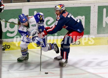 EBEL. Eishockey Bundesliga. VSV gegen EC Red Bull Salzburg.  Martin Ulmer,  (VSV), Alexander Pallestrang (Salzburg). Villach, am 25.11.2020.
Foto: Kuess
www.qspictures.net
---
pressefotos, pressefotografie, kuess, qs, qspictures, sport, bild, bilder, bilddatenbank