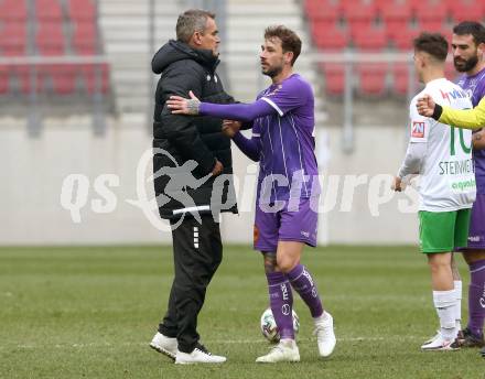 Fussball 2. Liga. SK Austria Klagenfurt gegen  SC Austria Lustenau.  Trainer Robert Micheu, Philipp Huetter (Klagenfurt). Klagenfurt, am 29.11.2020.
Foto: Kuess
www.qspictures.net
---
pressefotos, pressefotografie, kuess, qs, qspictures, sport, bild, bilder, bilddatenbank