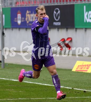 Fussball 2. Liga. SK Austria Klagenfurt gegen  SC Austria Lustenau.  Torjubel Benjamin Hadzic (Klagenfurt). Klagenfurt, am 29.11.2020.
Foto: Kuess
www.qspictures.net
---
pressefotos, pressefotografie, kuess, qs, qspictures, sport, bild, bilder, bilddatenbank