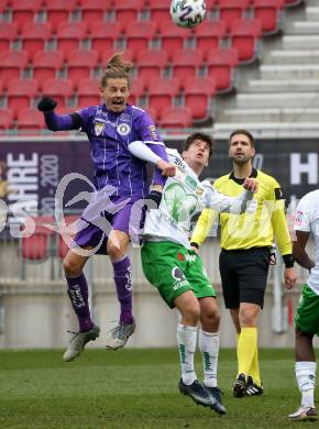 Fussball 2. Liga. SK Austria Klagenfurt gegen  SC Austria Lustenau.  Patrick Greil, (Klagenfurt), Alexander Ranacher (Lustenau). Klagenfurt, am 29.11.2020.
Foto: Kuess
www.qspictures.net
---
pressefotos, pressefotografie, kuess, qs, qspictures, sport, bild, bilder, bilddatenbank