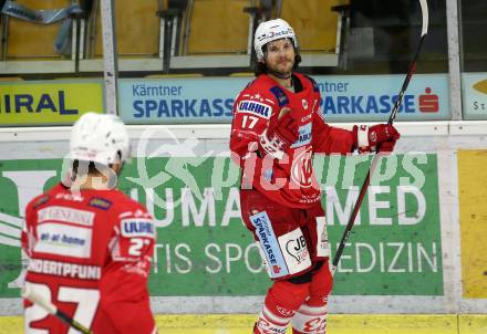 EBEL. Eishockey Bundesliga. KAC gegen	spusu Vienna Capitals. Torjubel Manuel Ganahl,  (KAC). Klagenfurt, am 29.11.2020.
Foto: Kuess
www.qspictures.net

---
pressefotos, pressefotografie, kuess, qs, qspictures, sport, bild, bilder, bilddatenbank