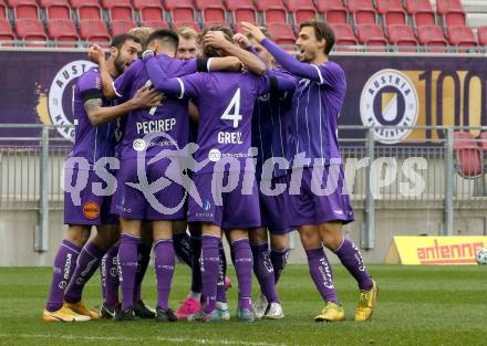 Fussball 2. Liga. SK Austria Klagenfurt gegen  SC Austria Lustenau.  Torjubel Markus Pink, Markus Rusek, Darijo Pecirep, Patrick Greil, Florian Jaritz, Thorsten Mahrer(Klagenfurt). Klagenfurt, am 29.11.2020.
Foto: Kuess
www.qspictures.net
---
pressefotos, pressefotografie, kuess, qs, qspictures, sport, bild, bilder, bilddatenbank