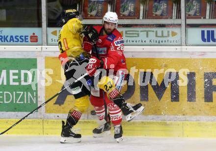 EBEL. Eishockey Bundesliga. KAC gegen	spusu Vienna Capitals. Martin Schumnig,  (KAC), Fabio Artner (Vienna). Klagenfurt, am 29.11.2020.
Foto: Kuess
www.qspictures.net

---
pressefotos, pressefotografie, kuess, qs, qspictures, sport, bild, bilder, bilddatenbank