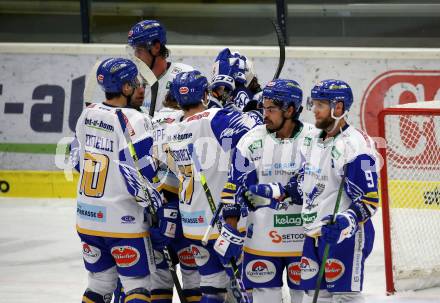 EBEL. Eishockey Bundesliga. VSV gegen KAC.  Jubel  (VSV). Villach, am 1.12.2020.
Foto: Kuess
www.qspictures.net
---
pressefotos, pressefotografie, kuess, qs, qspictures, sport, bild, bilder, bilddatenbank