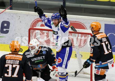 EBEL. Eishockey Bundesliga. VSV gegen Black Wings LINZ 1992.  Torjubel Michael Raffl (VSV). Villach, am 6.12.2020.
Foto: Kuess
www.qspictures.net
---
pressefotos, pressefotografie, kuess, qs, qspictures, sport, bild, bilder, bilddatenbank