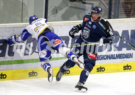 EBEL. Eishockey Bundesliga. VSV gegen Hydro Fehervar AV 19.  Sahir Gill, (VSV), Tamas Robert Sarpatki  (Alba Volan). Villach, am 10.12.2020.
Foto: Kuess
www.qspictures.net
---
pressefotos, pressefotografie, kuess, qs, qspictures, sport, bild, bilder, bilddatenbank