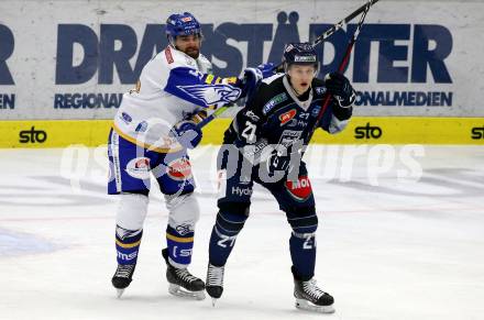 EBEL. Eishockey Bundesliga. VSV gegen Hydro Fehervar AV 19.  Frederik Allard, (VSV), Bence Szabo  (Alba Volan). Villach, am 10.12.2020.
Foto: Kuess
www.qspictures.net
---
pressefotos, pressefotografie, kuess, qs, qspictures, sport, bild, bilder, bilddatenbank