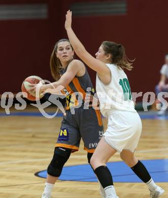 Basketball Damen Superliga 2020/2021. Grunddurchgang 8. Runde.  KOS Celovec Damen gegen BK Duchess Klosterneuburg. Anna Kowatsch (KOS Celovec),  Lisa Zderadicka (Klosterneuburg). Klagenfurt, am 12.12.2020.
Foto: Kuess
www.qspictures.net

---
pressefotos, pressefotografie, kuess, qs, qspictures, sport, bild, bilder, bilddatenbank